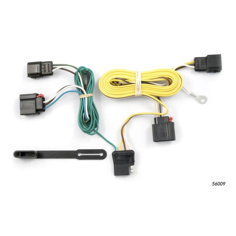 CURT Custom Vehicle-Trailer Wiring Harness, 4-Way Flat Output, Select Jeep Grand Cherokee, Quick Electrical Wire T-Connector - 56009