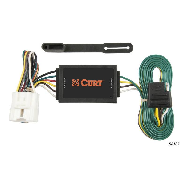 CURT Custom Vehicle-Trailer Wiring Harness, 4-Flat, Select Toyota Highlander, OEM Tow Package Required, Quick T-Connector - 56107