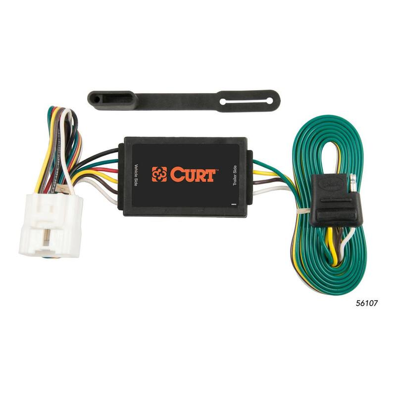 CURT Custom Vehicle-Trailer Wiring Harness, 4-Flat, Select Toyota Highlander, OEM Tow Package Required, Quick T-Connector - 56107