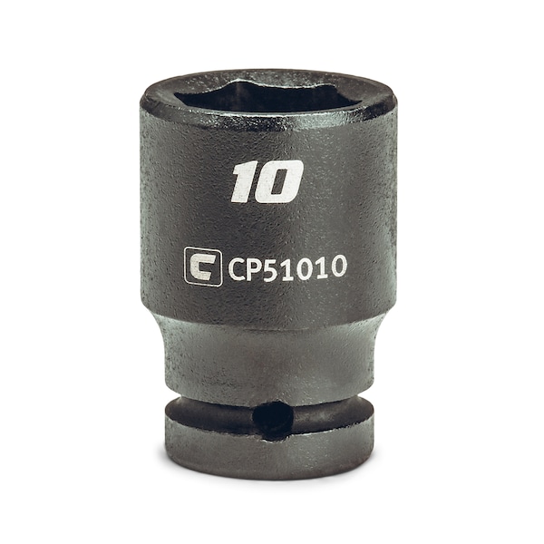 Capri Tools 1/4 in Drive 10 mm 6-Point Metric Shallow Impact Socket - CP51010