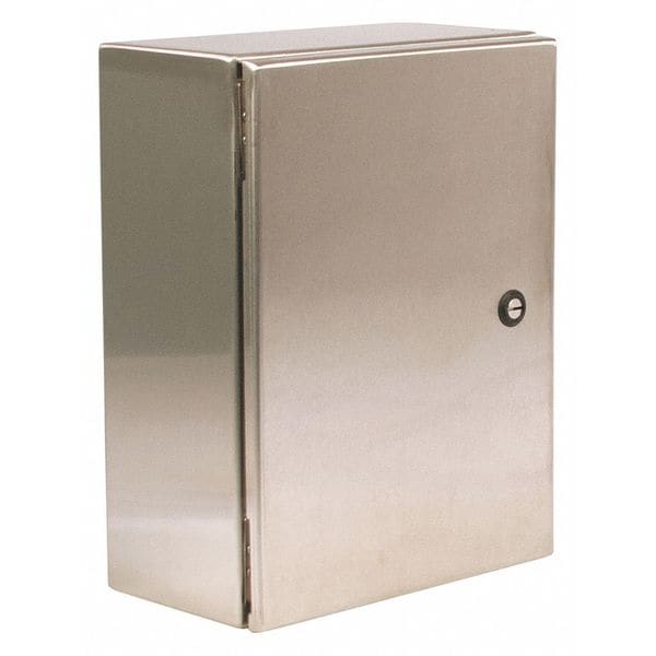 Wiegmann 304 Stainless Steel Electrical Enclosures, 42 in H, 10 in D, 36 in W, NEMA 4X, Hinged - N412423610SSC