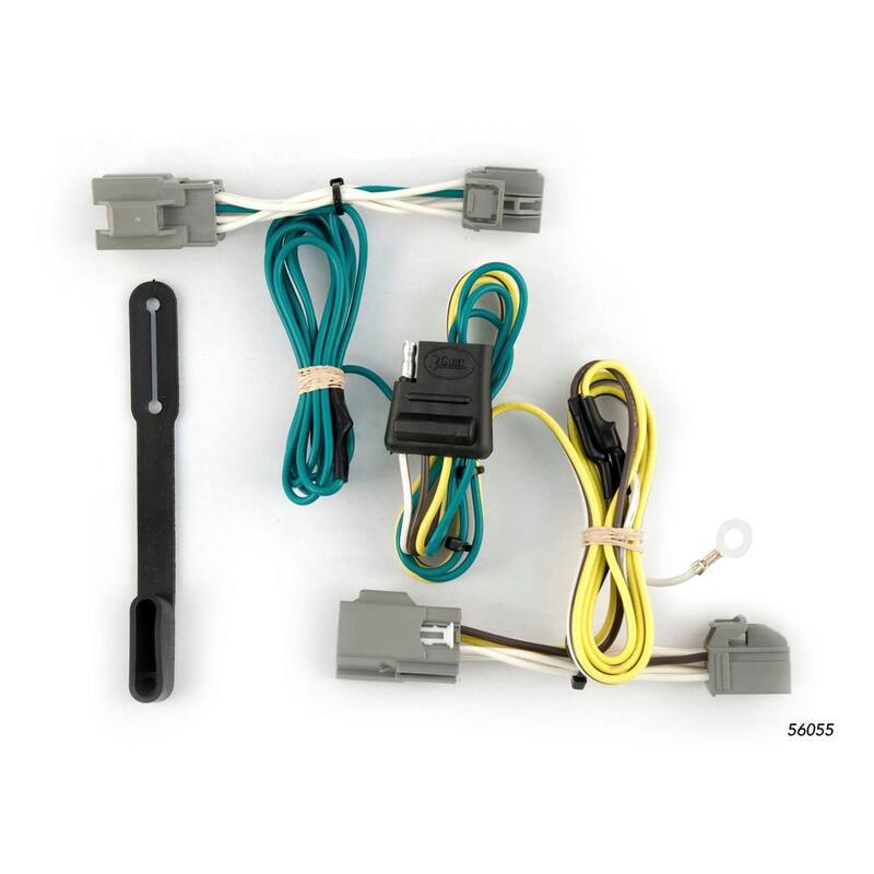 CURT Custom Vehicle-Trailer Wiring Harness, 4-Way Flat Output, Select Ford Taurus X, Quick Electrical Wire T-Connector - 56055