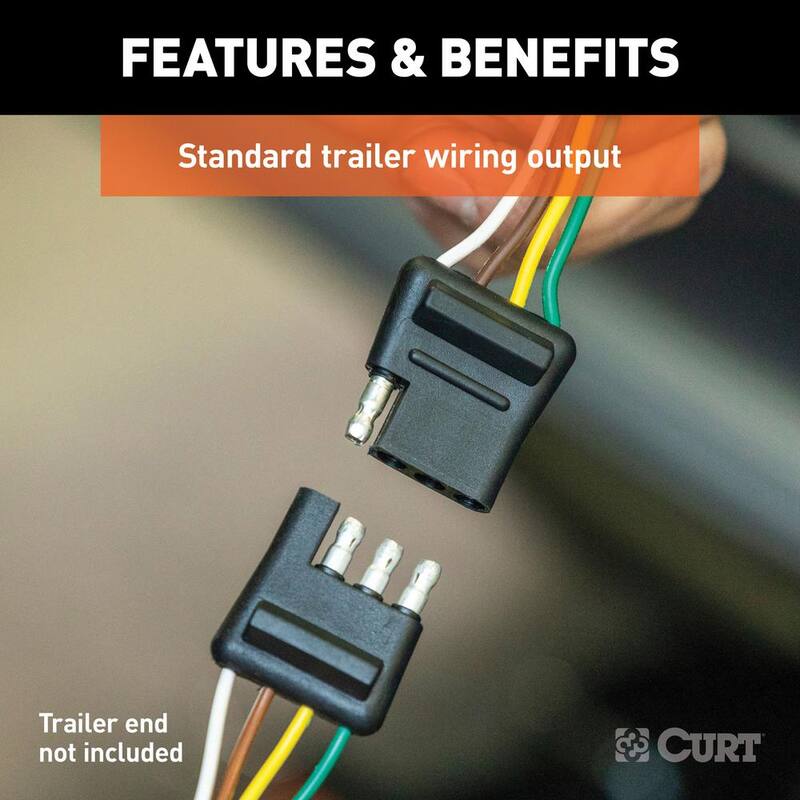 CURT Custom Vehicle-Trailer Wiring Harness, 4-Way Flat Output, Select Ford Taurus X, Quick Electrical Wire T-Connector - 56055