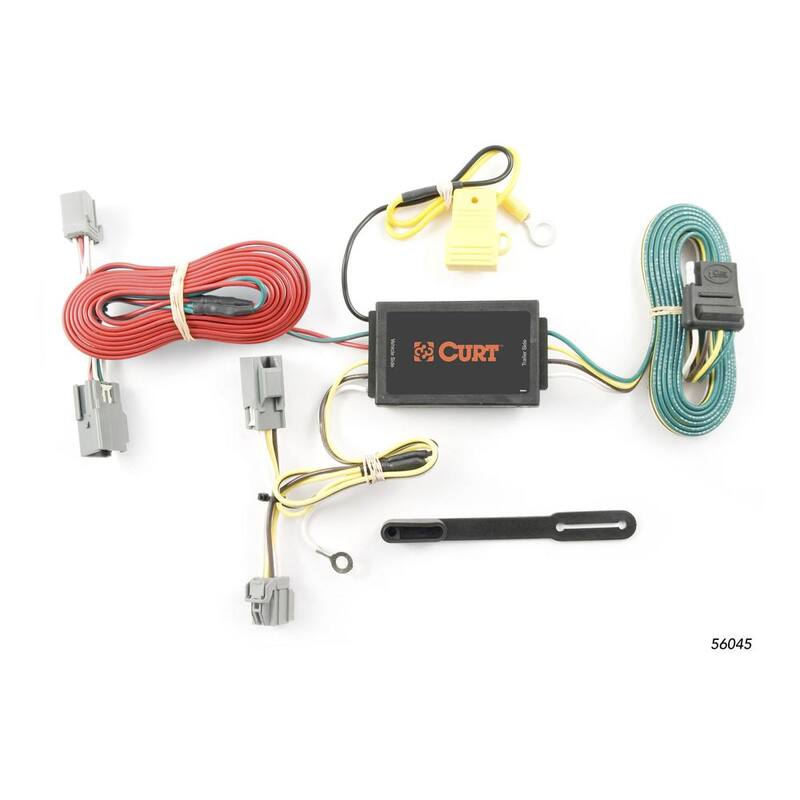 CURT Custom Vehicle-Trailer Wiring Harness, 4-Way Flat Output, Select Volvo XC90, Quick Electrical Wire T-Connector - 56045
