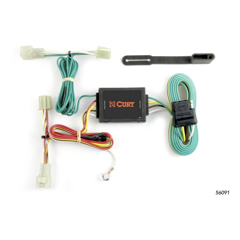 CURT Custom Vehicle-Trailer Wiring Harness, 4-Way Flat Output, Select Subaru Legacy sedan, Quick Electrical Wire T-Connector - 56091