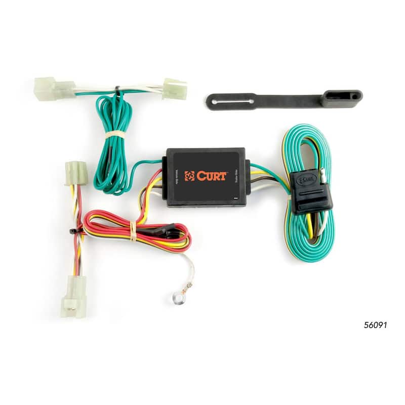 CURT Custom Vehicle-Trailer Wiring Harness, 4-Way Flat Output, Select Subaru Legacy sedan, Quick Electrical Wire T-Connector - 56091