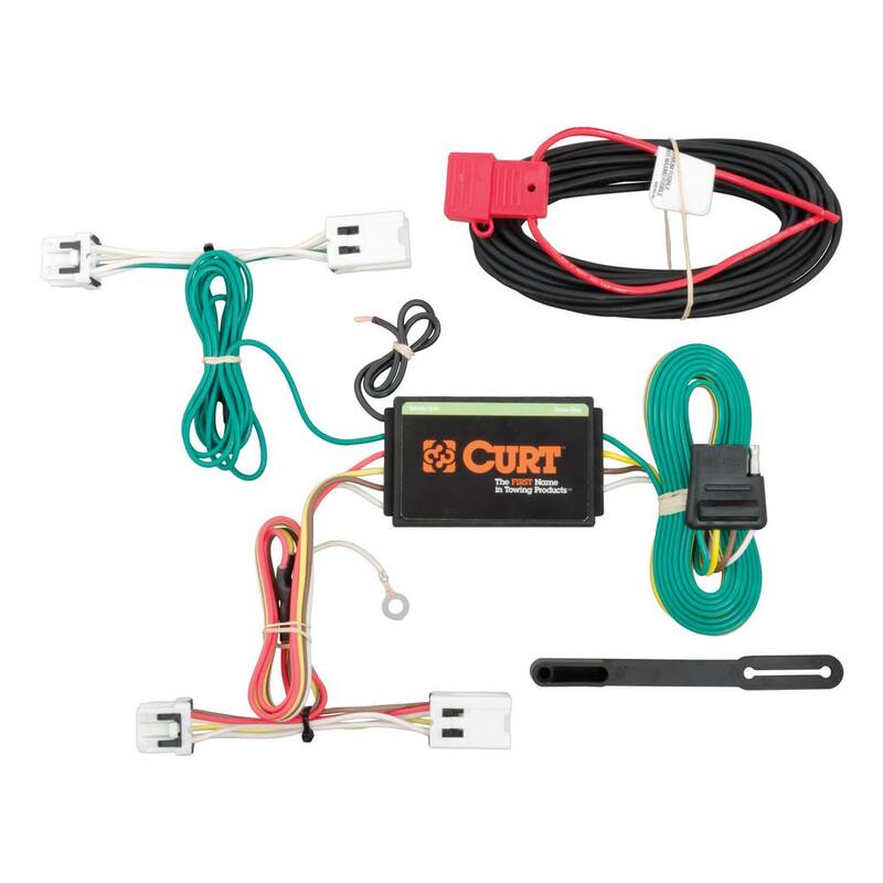 CURT Custom Vehicle-Trailer Wiring Harness, 4-Way Flat Output, Select Nissan Leaf, Quick Electrical Wire T-Connector - 56227