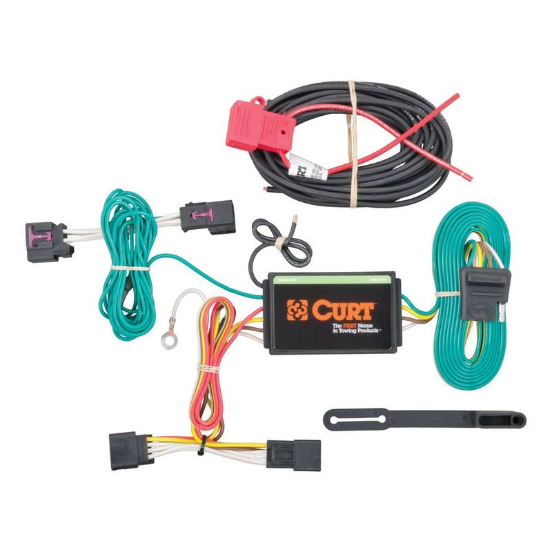 CURT Custom Vehicle-Trailer Wiring Harness, 4-Way Flat Output, Select Chevrolet Cruze, Quick Electrical Wire T-Connector - 56214