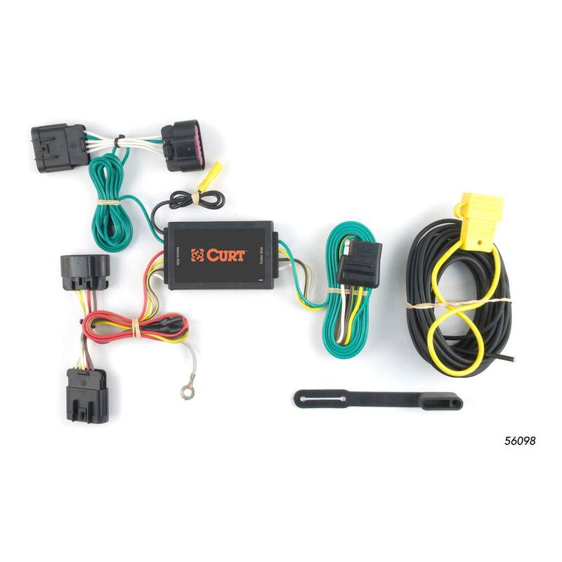 CURT Custom Vehicle-Trailer Wiring Harness, 4-Way Flat Output, Select Buick LaCrosse, Quick Electrical Wire T-Connector - 56098