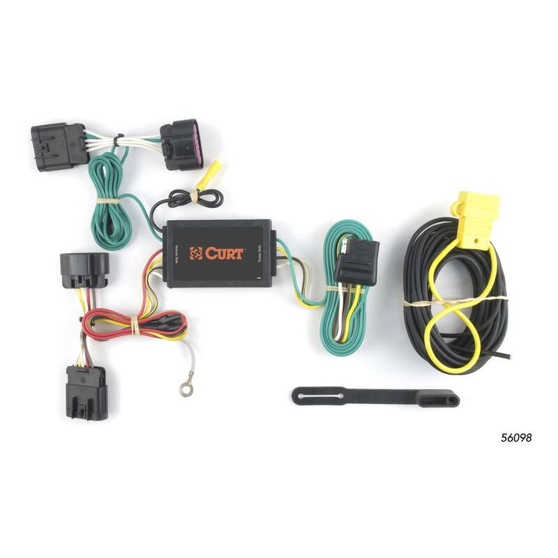 CURT Custom Vehicle-Trailer Wiring Harness, 4-Way Flat Output, Select Buick LaCrosse, Quick Electrical Wire T-Connector - 56098