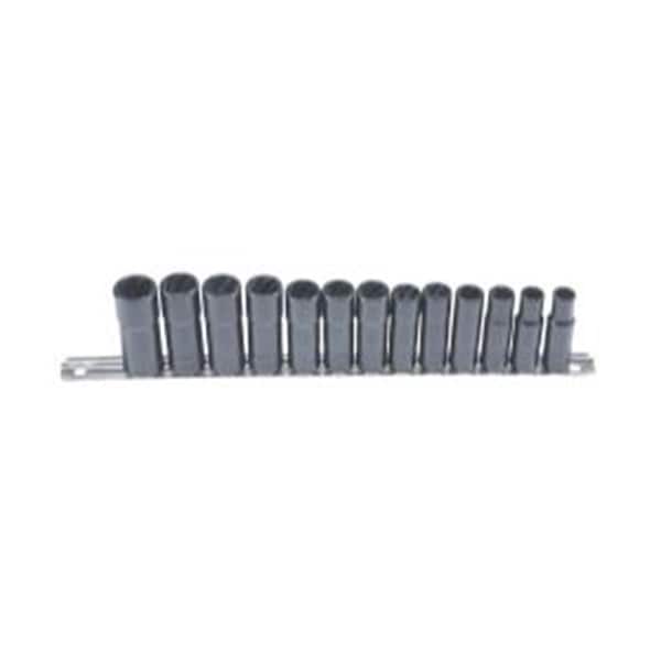 Lock Technology 13 Piece .38 in. Drive Deep Well Twist Socket Damaged Fastener Removal System - LTILT4700