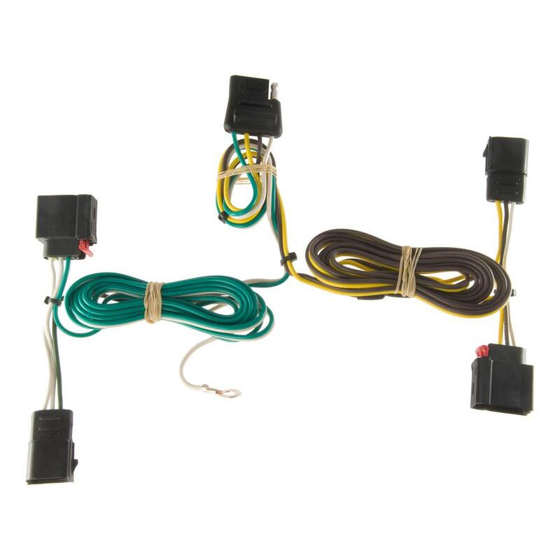 CURT Custom Vehicle-Trailer Wiring Harness, 4-Way Flat Output, Select Dodge Durango, Quick Electrical Wire T-Connector - 56133