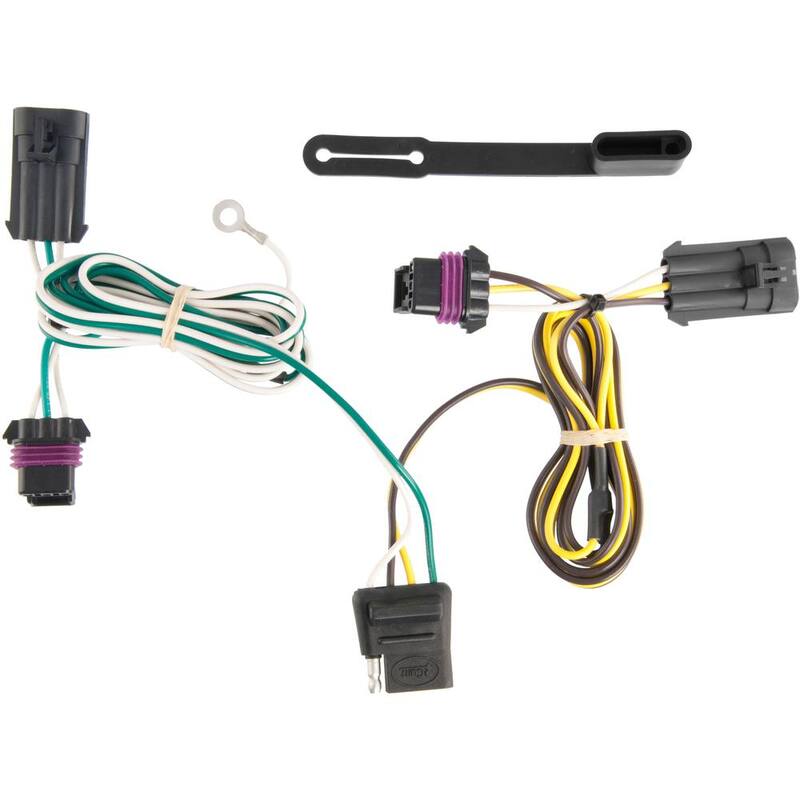 CURT Custom Vehicle-Trailer Wiring Harness, 4-Way Flat Output, Select Chevrolet Impala, Quick Electrical Wire T-Connector - 56116