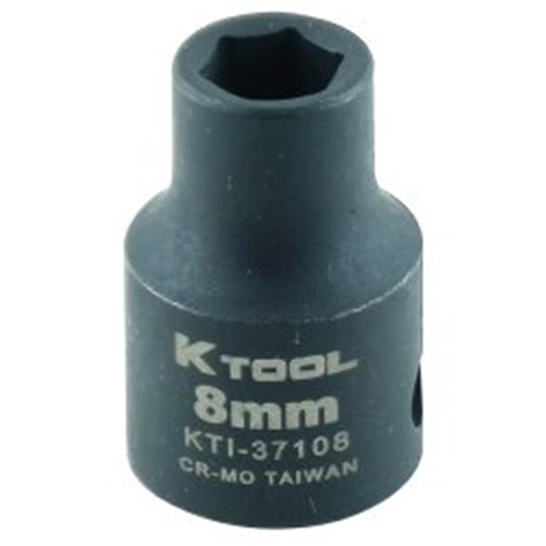 K-Tool International K Tool International 0.37 in. Drive Standard 6 Point Impact Socket 8 mm - KT304762