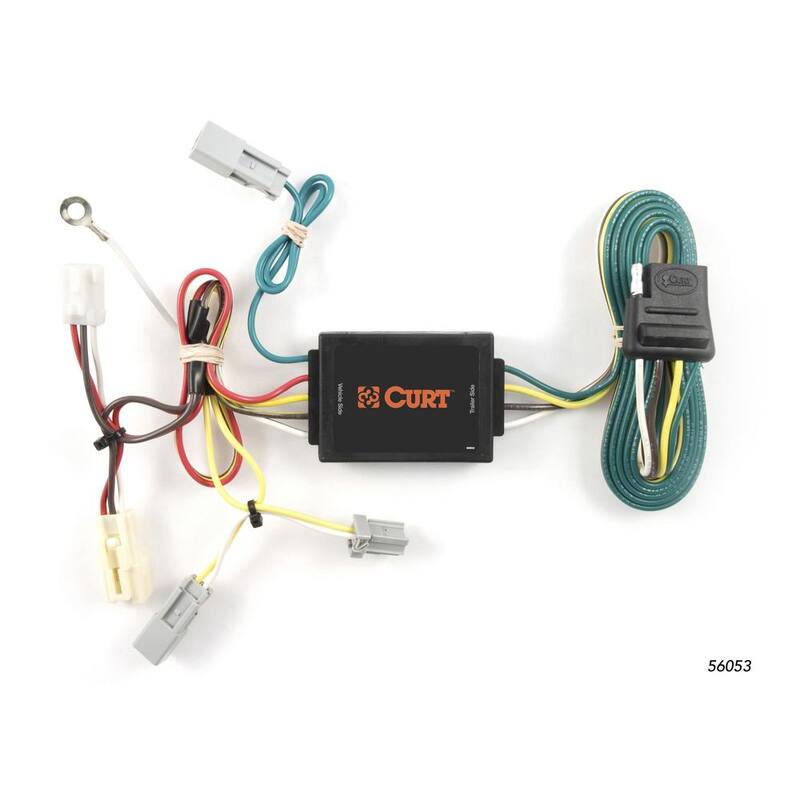 CURT Custom Vehicle-Trailer Wiring Harness, 4-Way Flat Output, Select Honda Accord Coupe, Quick Electrical Wire T-Connector - 56053
