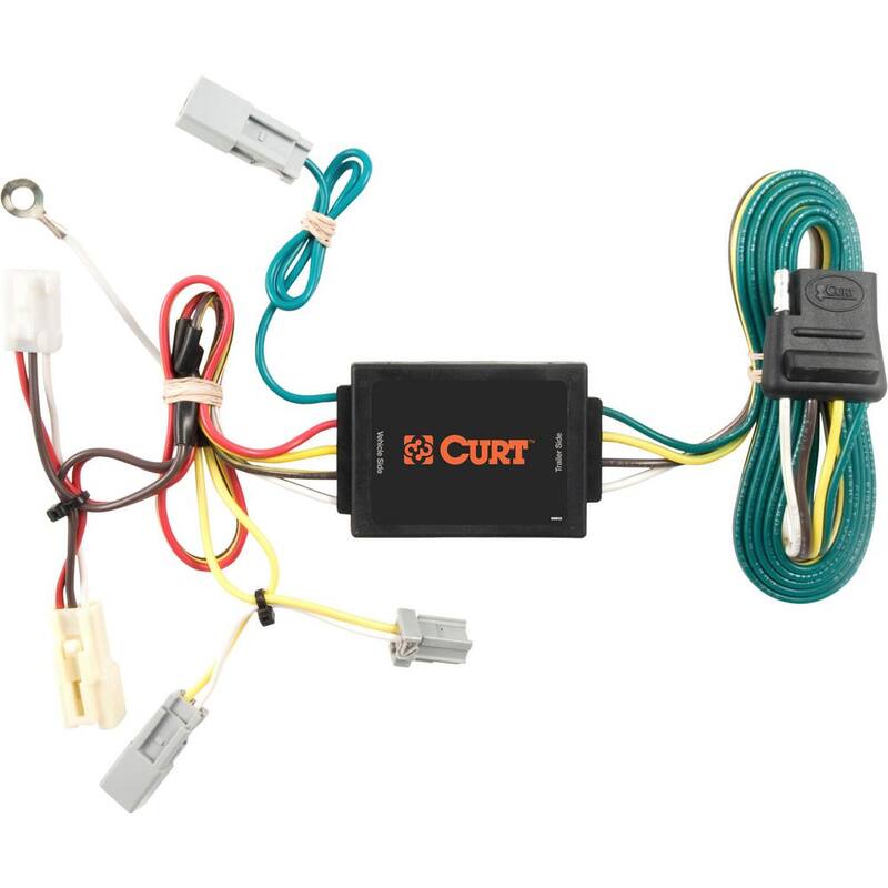 CURT Custom Vehicle-Trailer Wiring Harness, 4-Way Flat Output, Select Honda Accord Coupe, Quick Electrical Wire T-Connector - 56053