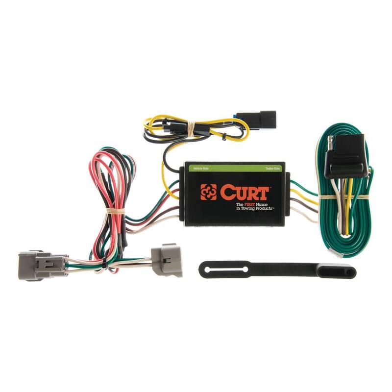 CURT Custom Vehicle-Trailer Wiring Harness, 4-Way Flat Output, Select Jeep Grand Cherokee, Quick Electrical Wire T-Connector - 55260