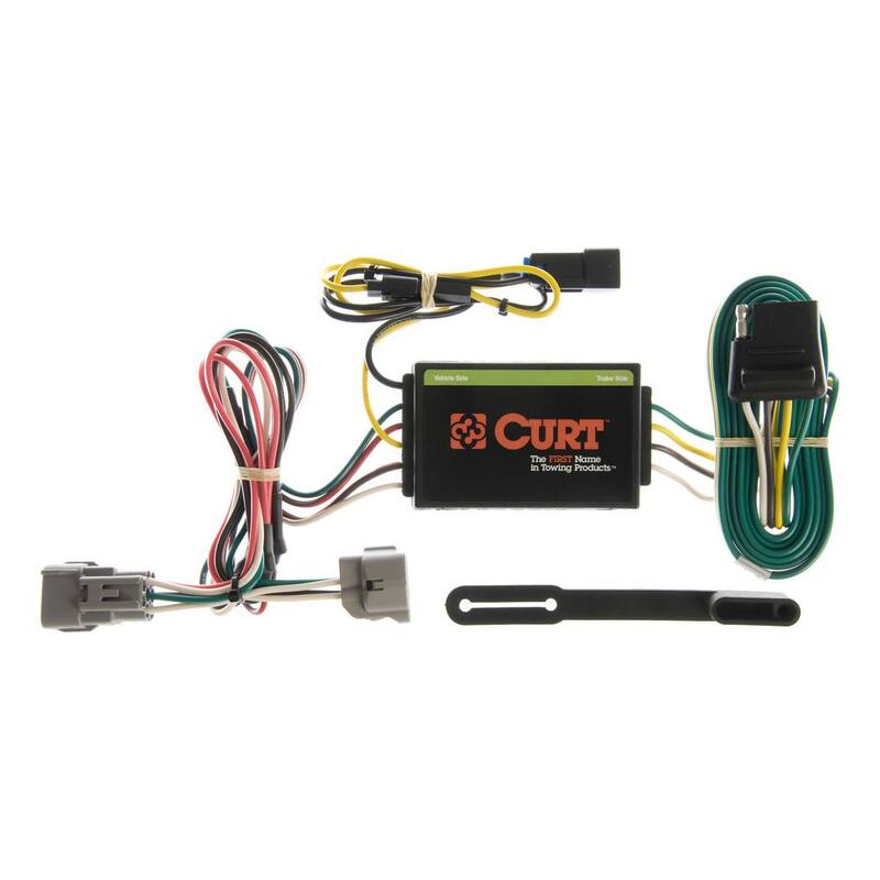 CURT Custom Vehicle-Trailer Wiring Harness, 4-Way Flat Output, Select Jeep Grand Cherokee, Quick Electrical Wire T-Connector - 55260