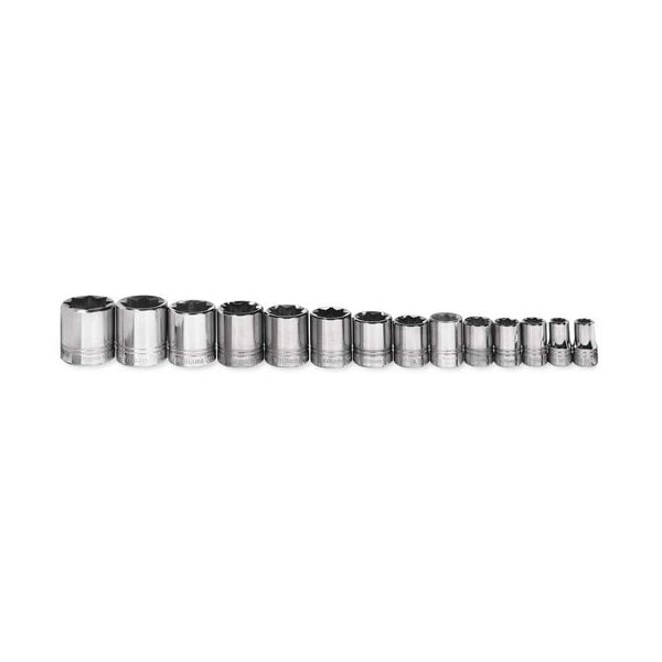 Williams Socket Set, 14 Pieces, 1/2 Inch Dr, Shallow, 1/2 Inch Size - JHWWSS-814RC