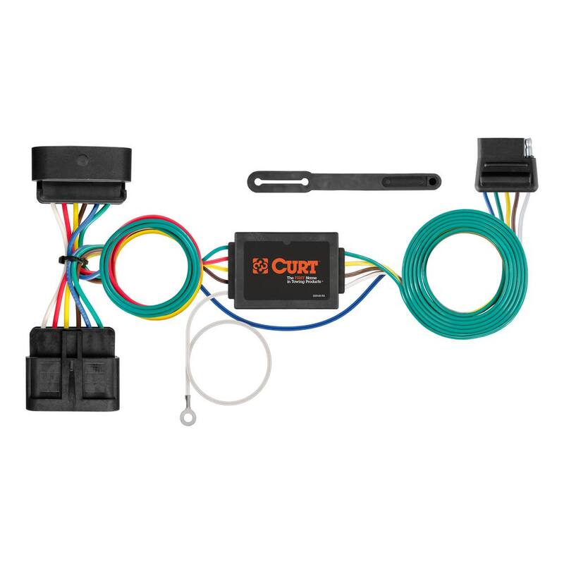 CURT Custom Vehicle-Trailer Wiring Harness, 5-Flat Output, Select Chevy Colorado, GMC Canyon, Isuzu I-Series, T-Connector - 56510