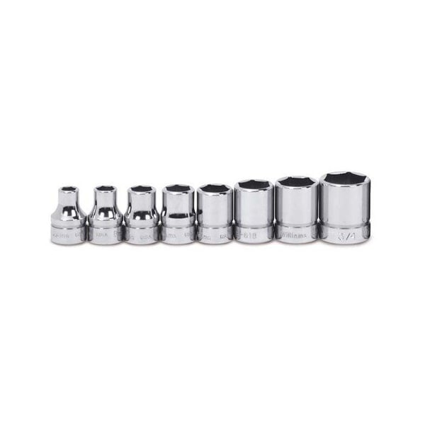 Williams Socket Set, 10 Pieces, 1/2 Inch Dr, Shallow, 1/2 Inch Size - JHWWSS-810RC