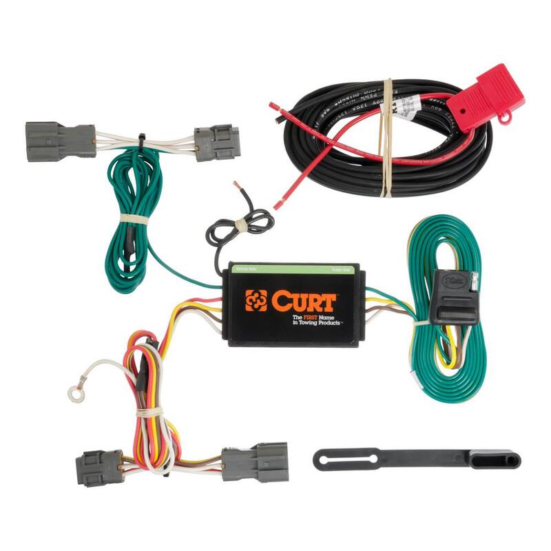 CURT Custom Vehicle-Trailer Wiring Harness, 4-Way Flat Output, Select Kia Borrego, Hyundai Santa Fe, Sport, Quick T-Connector - 56184