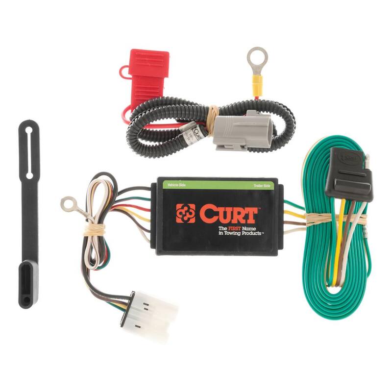 CURT Custom Vehicle-Trailer Wiring Harness, 4-Flat, Select Mitsubishi Outlander, OEM Tow Package Required, Quick T-Connector - 56102