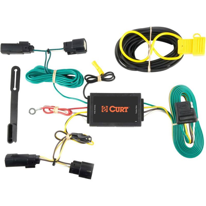 CURT Custom Vehicle-Trailer Wiring Harness, 4-Way Flat Output, Select Lincoln MKT, Quick Electrical Wire T-Connector - 56095