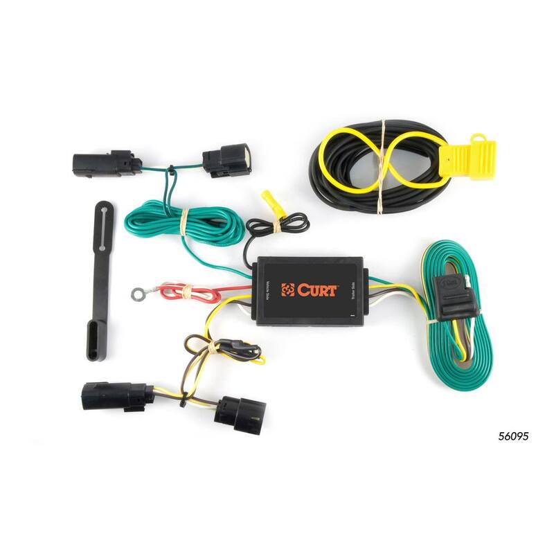 CURT Custom Vehicle-Trailer Wiring Harness, 4-Way Flat Output, Select Lincoln MKT, Quick Electrical Wire T-Connector - 56095