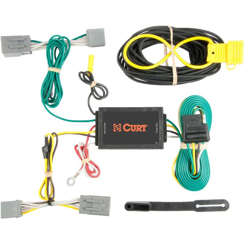 CURT Custom Vehicle-Trailer Wiring Harness, 4-Way Flat Output, Select Ford Mustang, Quick Electrical Wire T-Connector - 56088