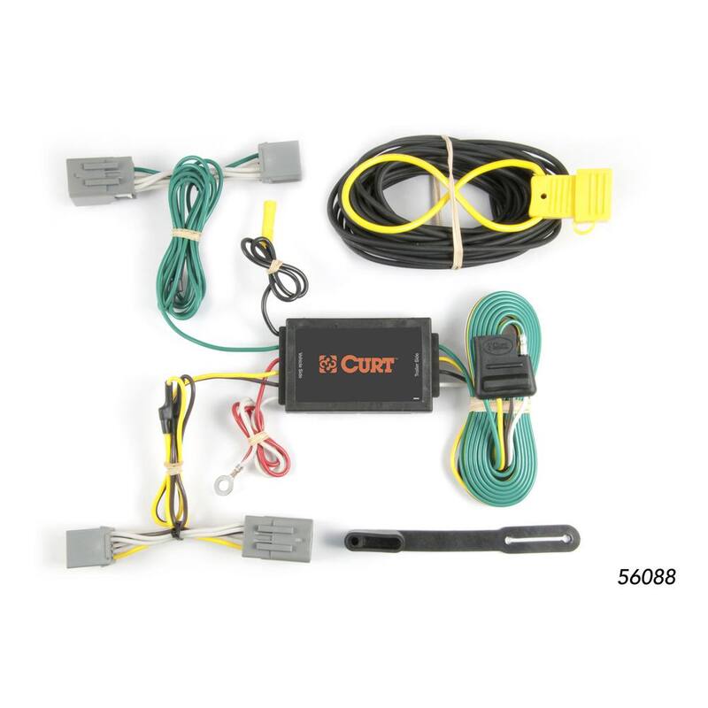 CURT Custom Vehicle-Trailer Wiring Harness, 4-Way Flat Output, Select Ford Mustang, Quick Electrical Wire T-Connector - 56088