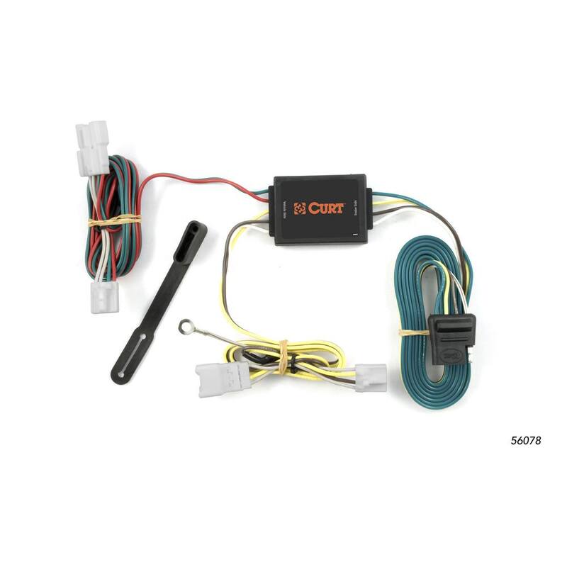 CURT Custom Vehicle-Trailer Wiring Harness, 4-Way Flat Output, Select Hyundai Santa Fe, Kia Forte, Quick T-Connector - 56078