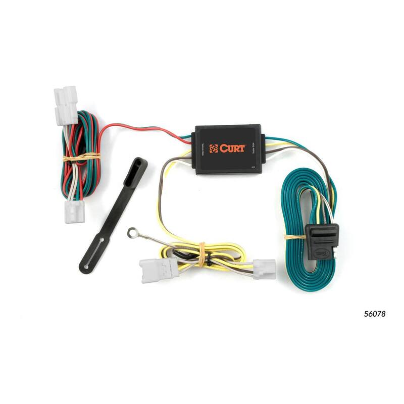 CURT Custom Vehicle-Trailer Wiring Harness, 4-Way Flat Output, Select Hyundai Santa Fe, Kia Forte, Quick T-Connector - 56078