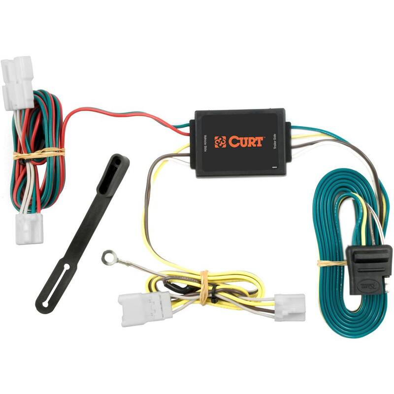 CURT Custom Vehicle-Trailer Wiring Harness, 4-Way Flat Output, Select Hyundai Santa Fe, Kia Forte, Quick T-Connector - 56078