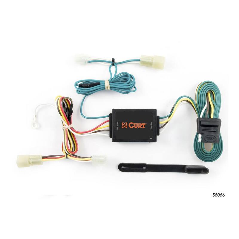 CURT Custom Vehicle-Trailer Wiring Harness, 4-Way Flat Output, Select Suzuki SX-4 Sedan, Quick Electrical Wire T-Connector - 56066