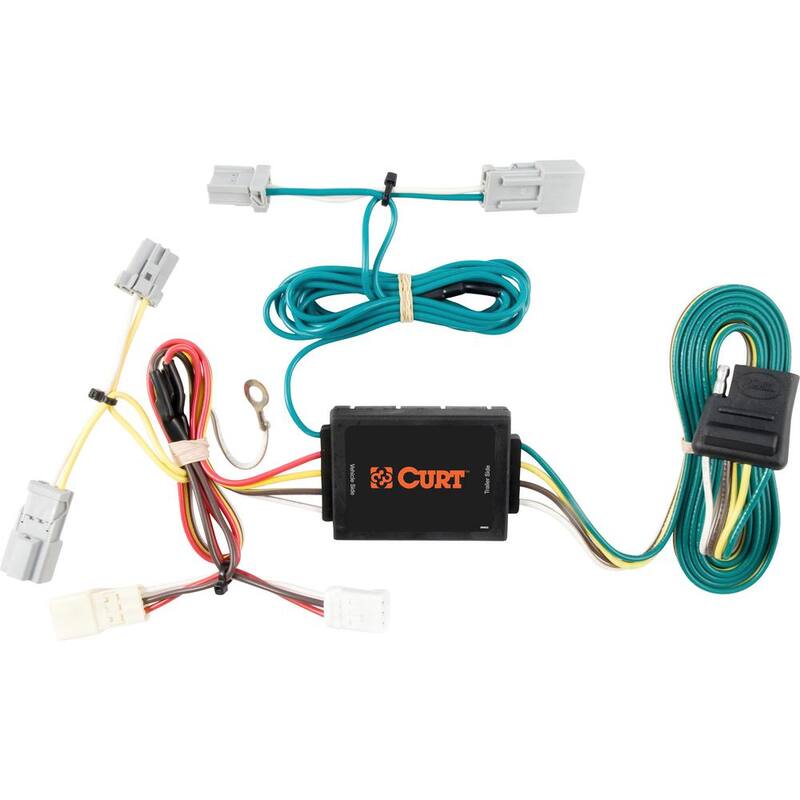CURT Custom Vehicle-Trailer Wiring Harness, 4-Way Flat Output, Select Honda Civic Coupe, Quick Electrical Wire T-Connector - 56051