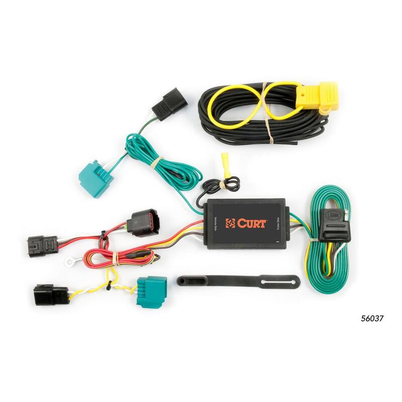 CURT Custom Vehicle-Trailer Wiring Harness, 4-Way Flat Output, Select Dodge Journey, Quick Electrical Wire T-Connector - 56037
