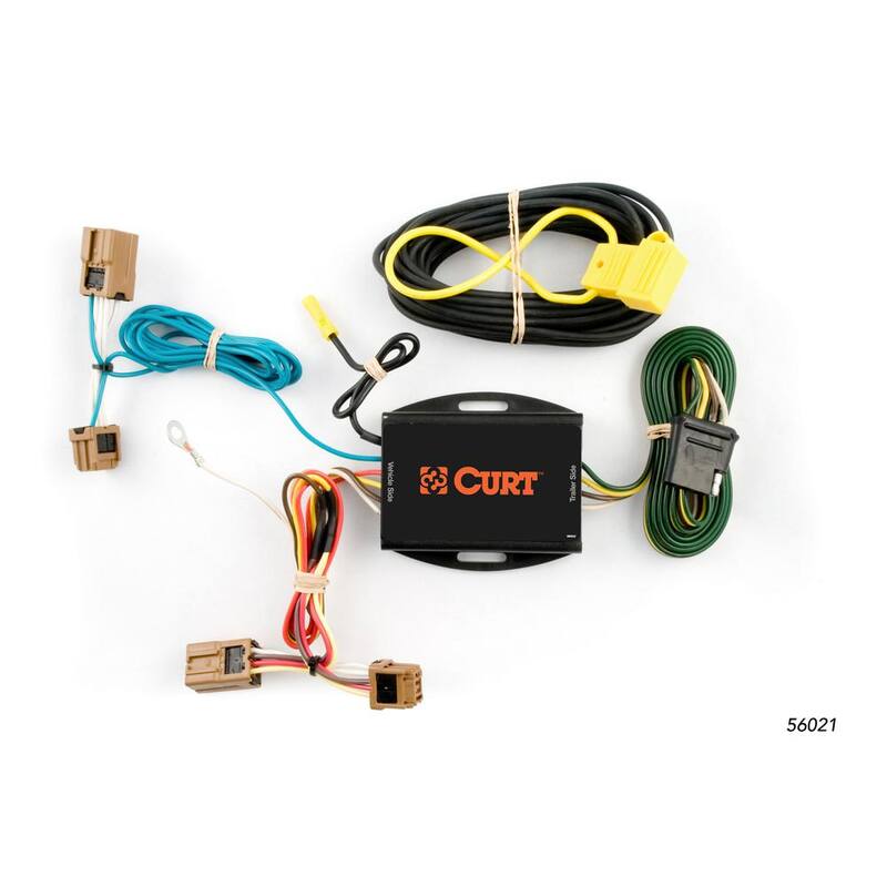 CURT Custom Vehicle-Trailer Wiring Harness, 4-Way Flat Output, Select Nissan Versa, Quick Electrical Wire T-Connector - 56021