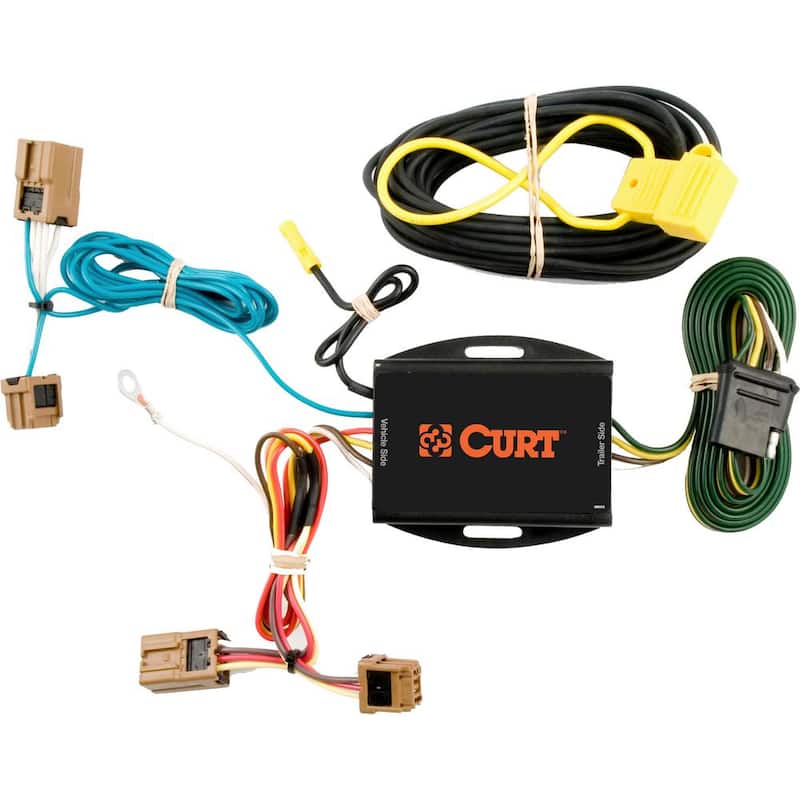 CURT Custom Vehicle-Trailer Wiring Harness, 4-Way Flat Output, Select Nissan Versa, Quick Electrical Wire T-Connector - 56021