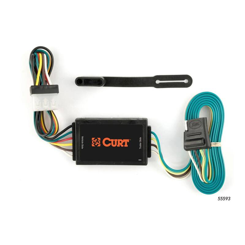 CURT Custom Vehicle-Trailer Wiring Harness, 4-Flat, Select Mazda CX-7, OEM Tow Package Required, Quick T-Connector - 55593