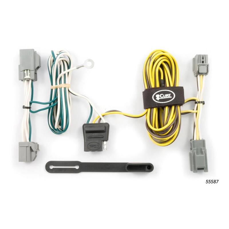 CURT Custom Vehicle-Trailer Wiring Harness, 4-Way Flat Output, Select Ford Freestyle, Five Hundred, Quick T-Connector - 55587