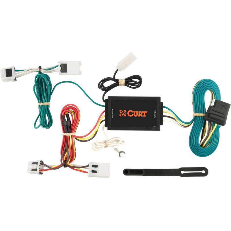 CURT Custom Vehicle-Trailer Wiring Harness, 4-Way Flat Output, Select Nissan Quest, Quick Electrical Wire T-Connector - 55570