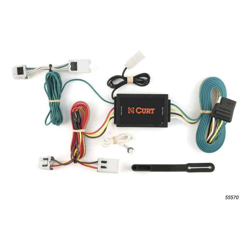 CURT Custom Vehicle-Trailer Wiring Harness, 4-Way Flat Output, Select Nissan Quest, Quick Electrical Wire T-Connector - 55570