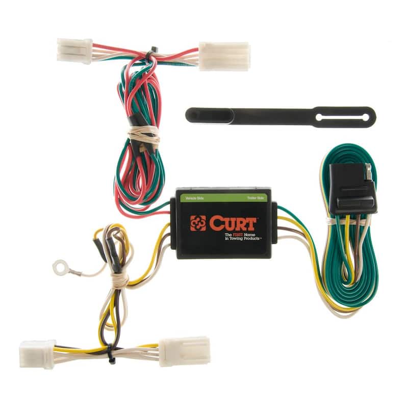 CURT Custom Vehicle-Trailer Wiring Harness, 4-Way Flat Output, Select Mitsubishi Outlander, Quick Electrical Wire T-Connector - 55565