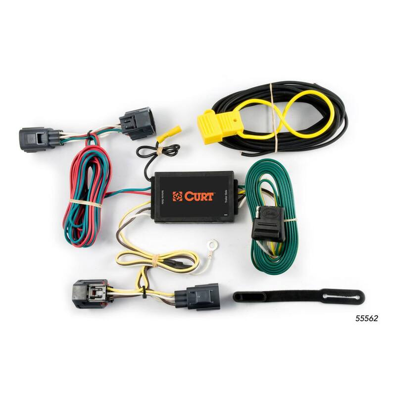 CURT Custom Vehicle-Trailer Wiring Harness, 4-Way Flat Output, Select Dodge Magnum, Quick Electrical Wire T-Connector - 55562