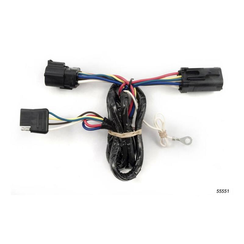 CURT Custom Vehicle-Trailer Wiring Harness, 4-Way Flat Output, Select Ford F-150, Quick Electrical Wire T-Connector - 55551