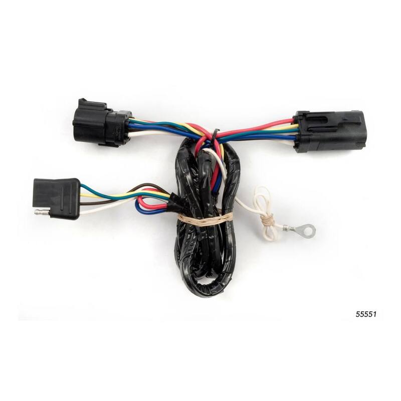CURT Custom Vehicle-Trailer Wiring Harness, 4-Way Flat Output, Select Ford F-150, Quick Electrical Wire T-Connector - 55551