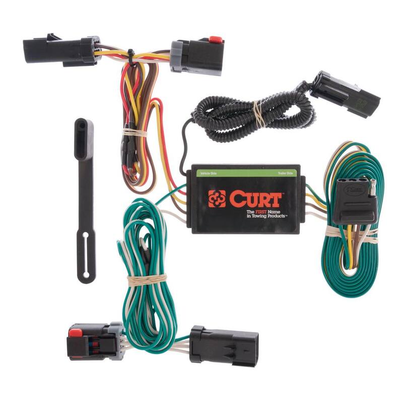 CURT Custom Vehicle-Trailer Wiring Harness, 4-Way Flat Output, Select Chrysler Pacifica, Quick Electrical Wire T-Connector - 55530