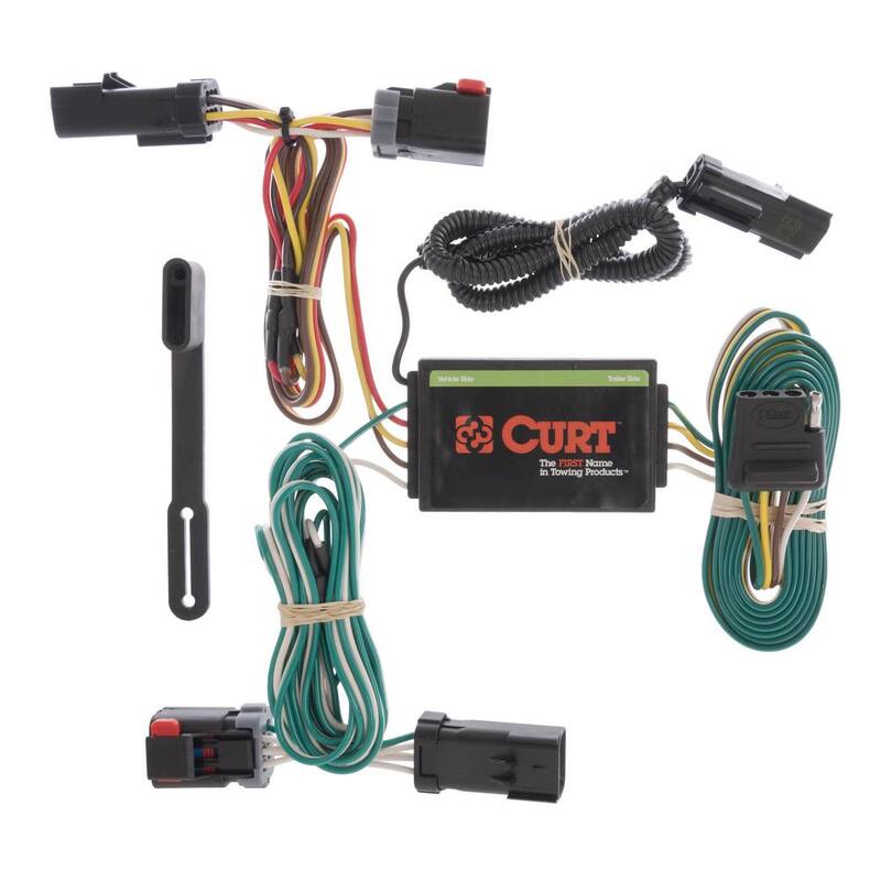 CURT Custom Vehicle-Trailer Wiring Harness, 4-Way Flat Output, Select Chrysler Pacifica, Quick Electrical Wire T-Connector - 55530