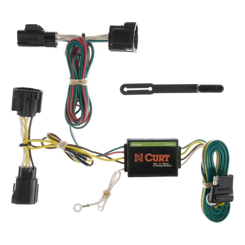 CURT Custom Vehicle-Trailer Wiring Harness, 4-Way Flat, Select Jeep Commander, Except Rocky Mountain Edition, T-Connector - 55414